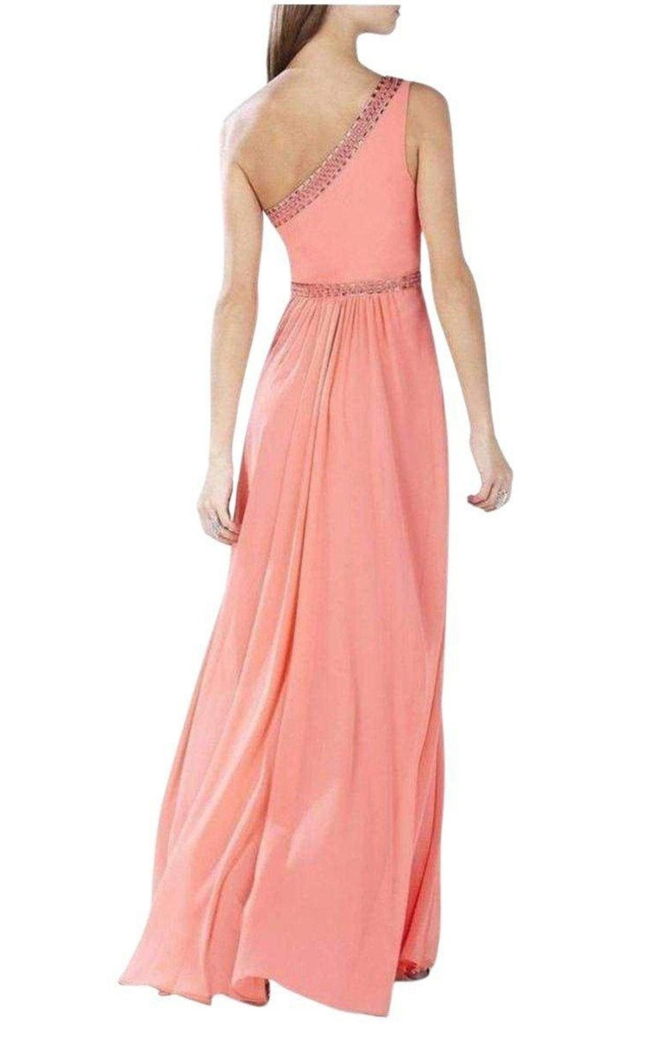 BCBGMAXAZRIA Daniele Coral One Shoulder Embellished Gown - Runway Catalog