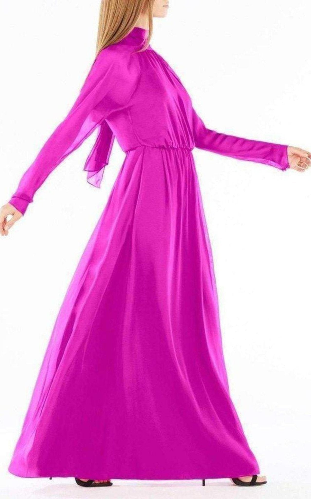 BCBGMAXAZRIA Darci Tie - Neck Silk Gown - Runway Catalog