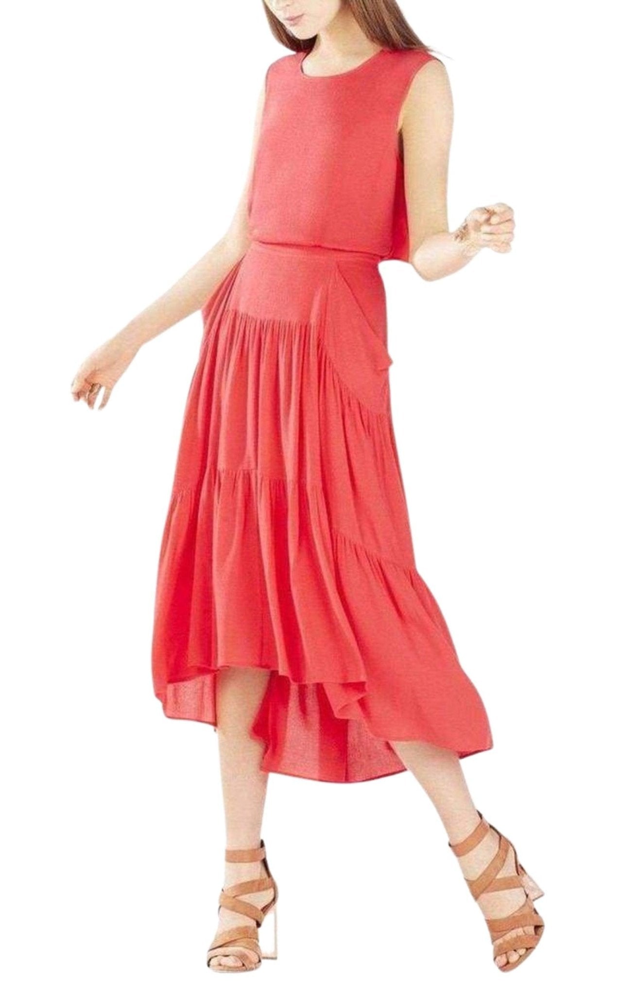 BCBGMAXAZRIA Draped Peasant Skirt Dress - Runway Catalog