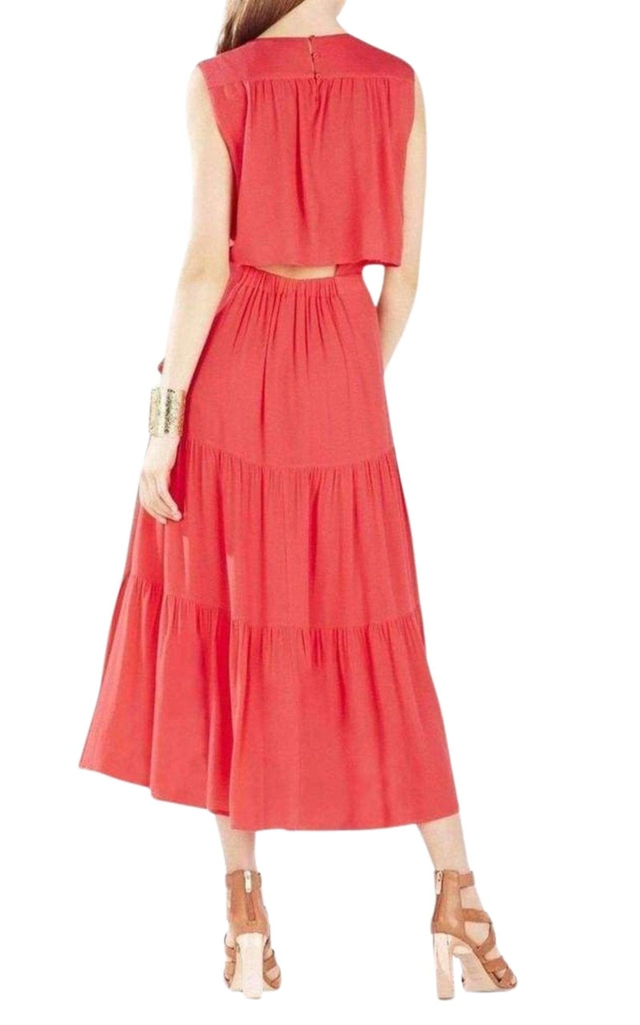 BCBGMAXAZRIA Draped Peasant Skirt Dress - Runway Catalog