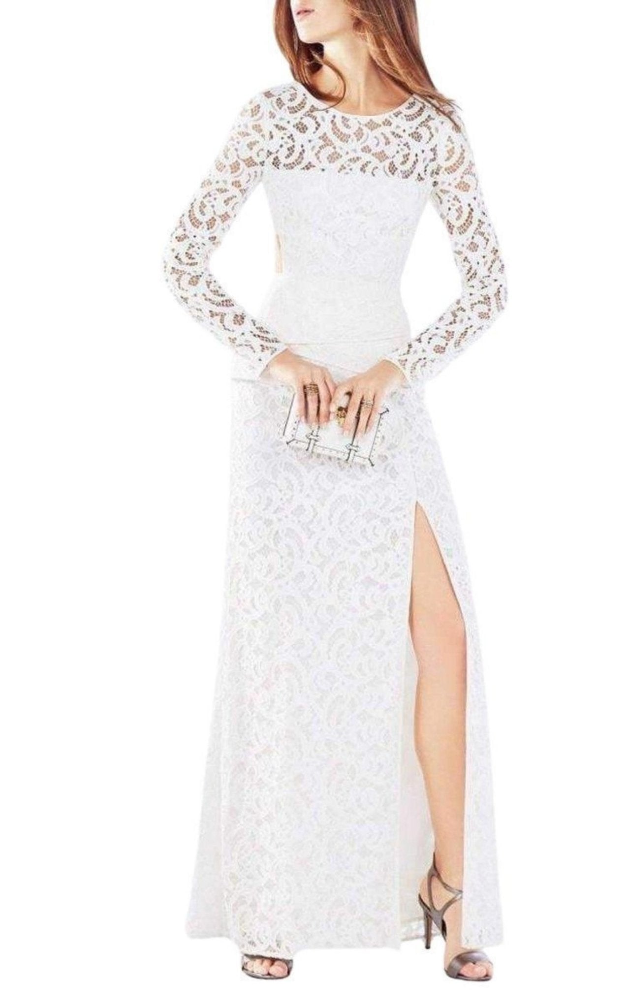 BCBGMAXAZRIA Elizabella Cutout Lace Gown - Runway Catalog