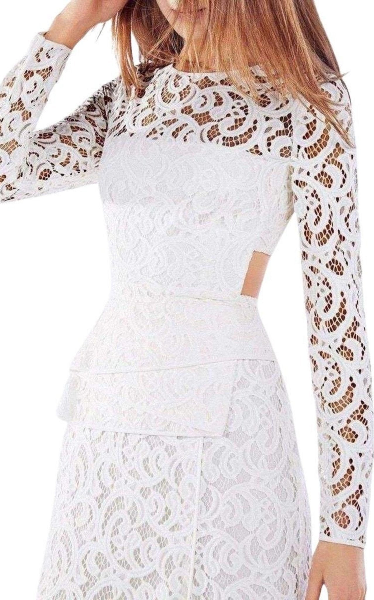 BCBGMAXAZRIA Elizabella Cutout Lace Gown - Runway Catalog