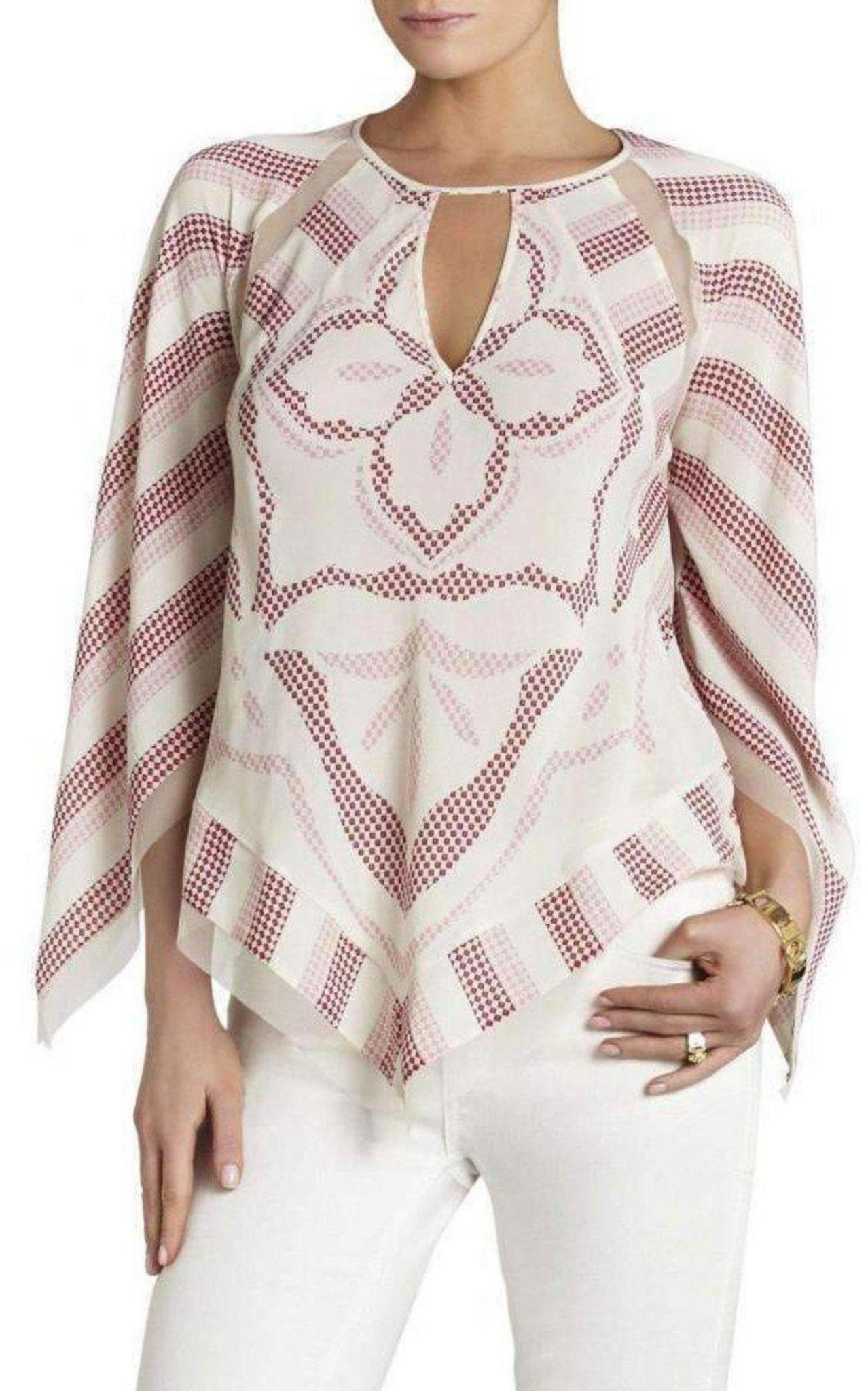 BCBGMAXAZRIA Elyza Print Block Top - Runway Catalog