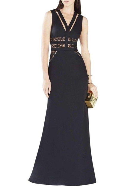 BCBGMAXAZRIA Emyli Lace Blocked V - Neck Dress - Runway Catalog