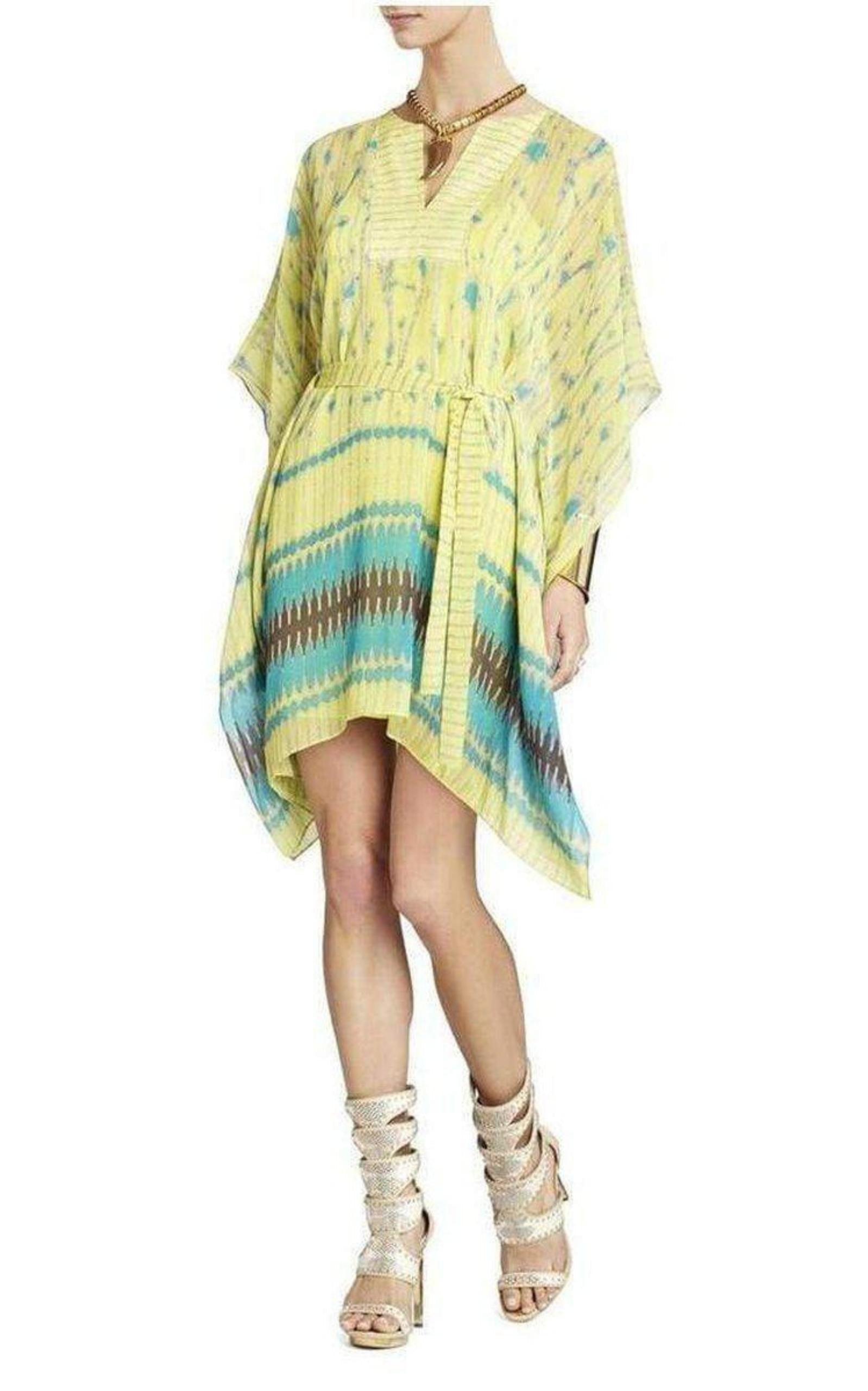 Eva Scarf Print Lemongrass Dress BCBGMAXAZRIA