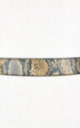 Faux Snake Leather Metallic Chain Toggle Belt BCBGMAXAZRIA