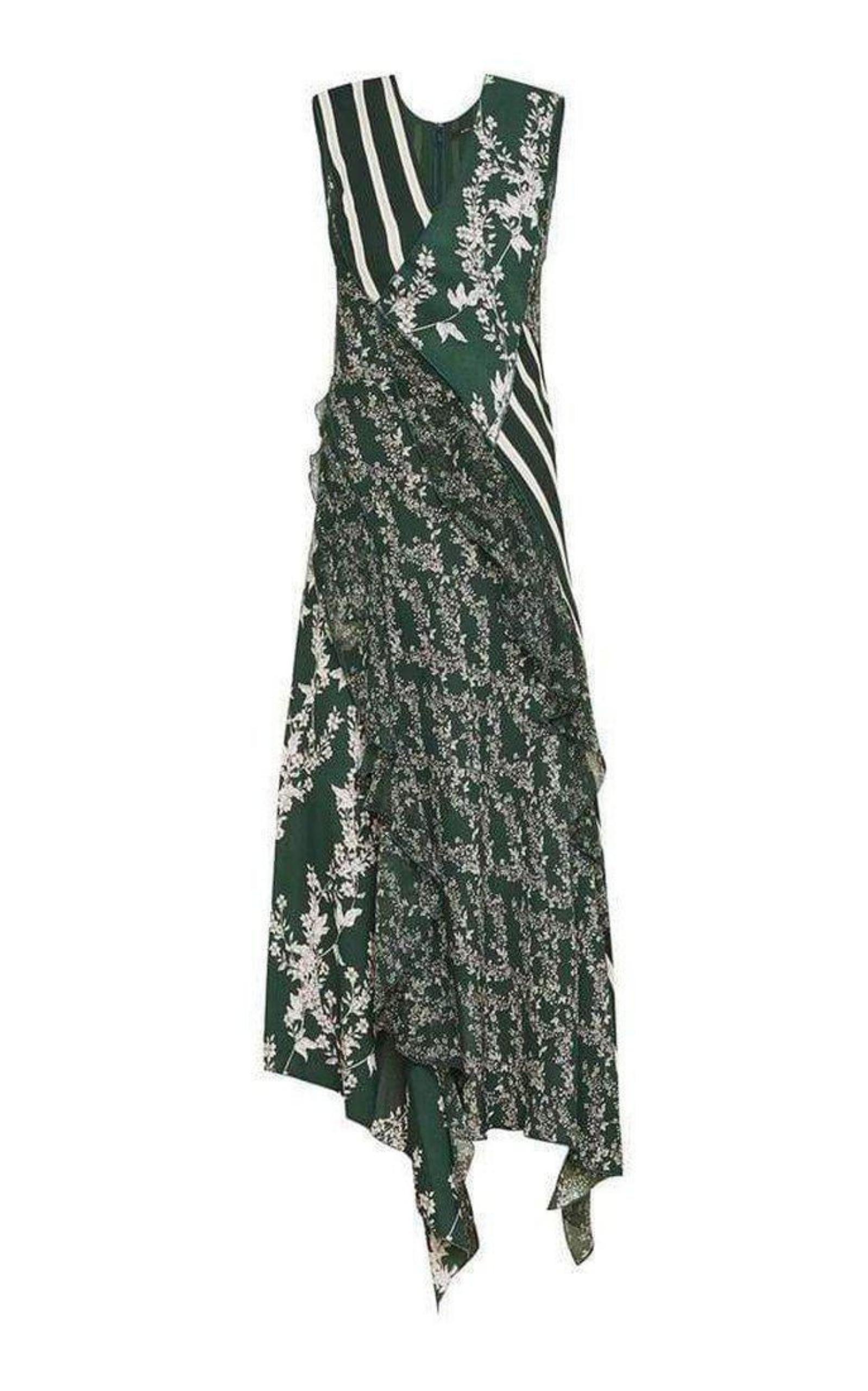 BCBGMAXAZRIA Floral Blooms Asymmetrical Dress | Runway Catalog