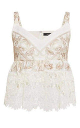 Floral Embroidered Tank Top BCBGMAXAZRIA