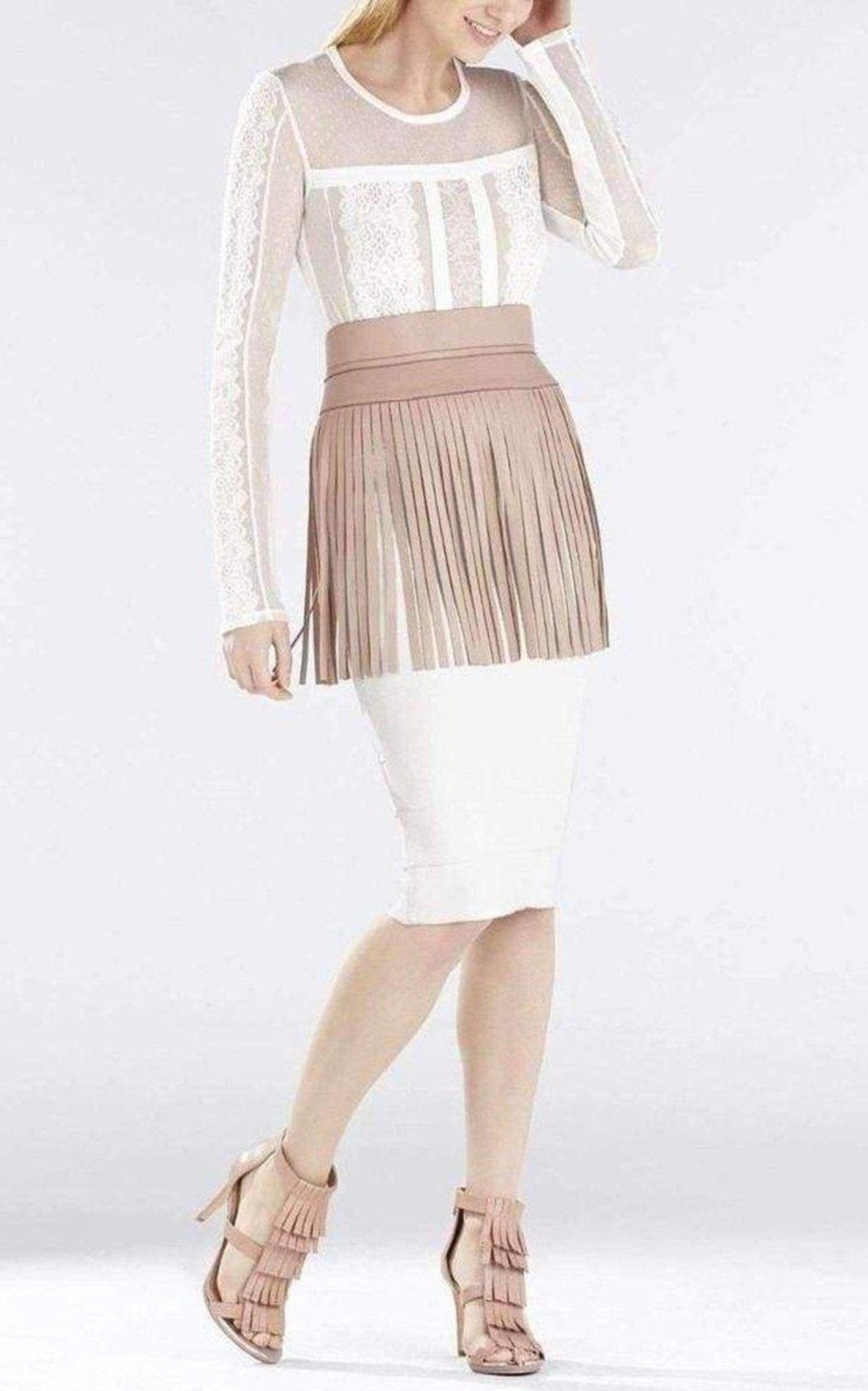 BCBGMAXAZRIA Fringe Contour Waist Belt - Runway Catalog