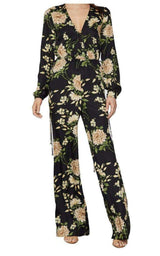 Garden Floral Wide-Leg Jumpsuit BCBGMAXAZRIA