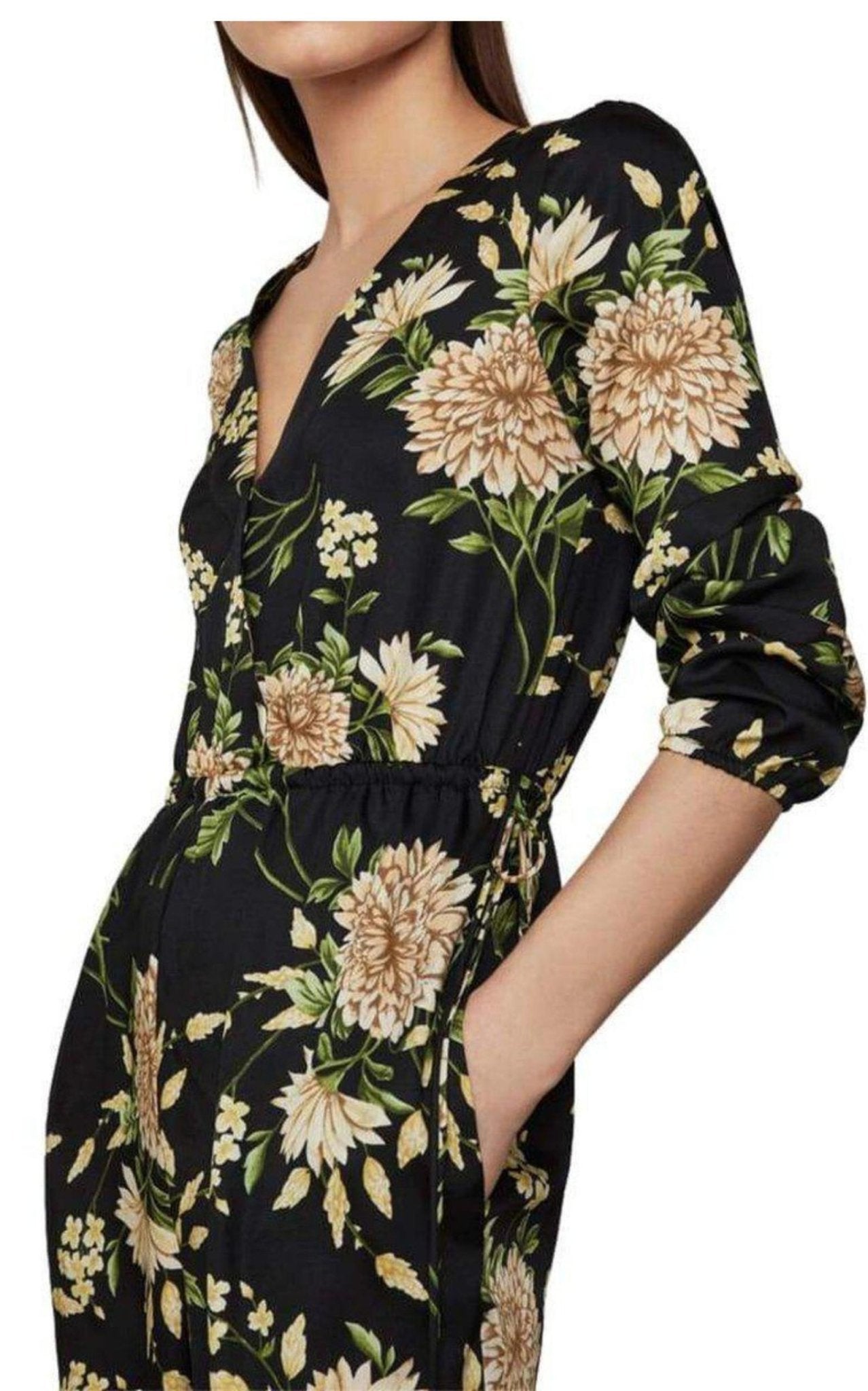 BCBGMAXAZRIA Garden Floral Wide - Leg Jumpsuit - Runway Catalog