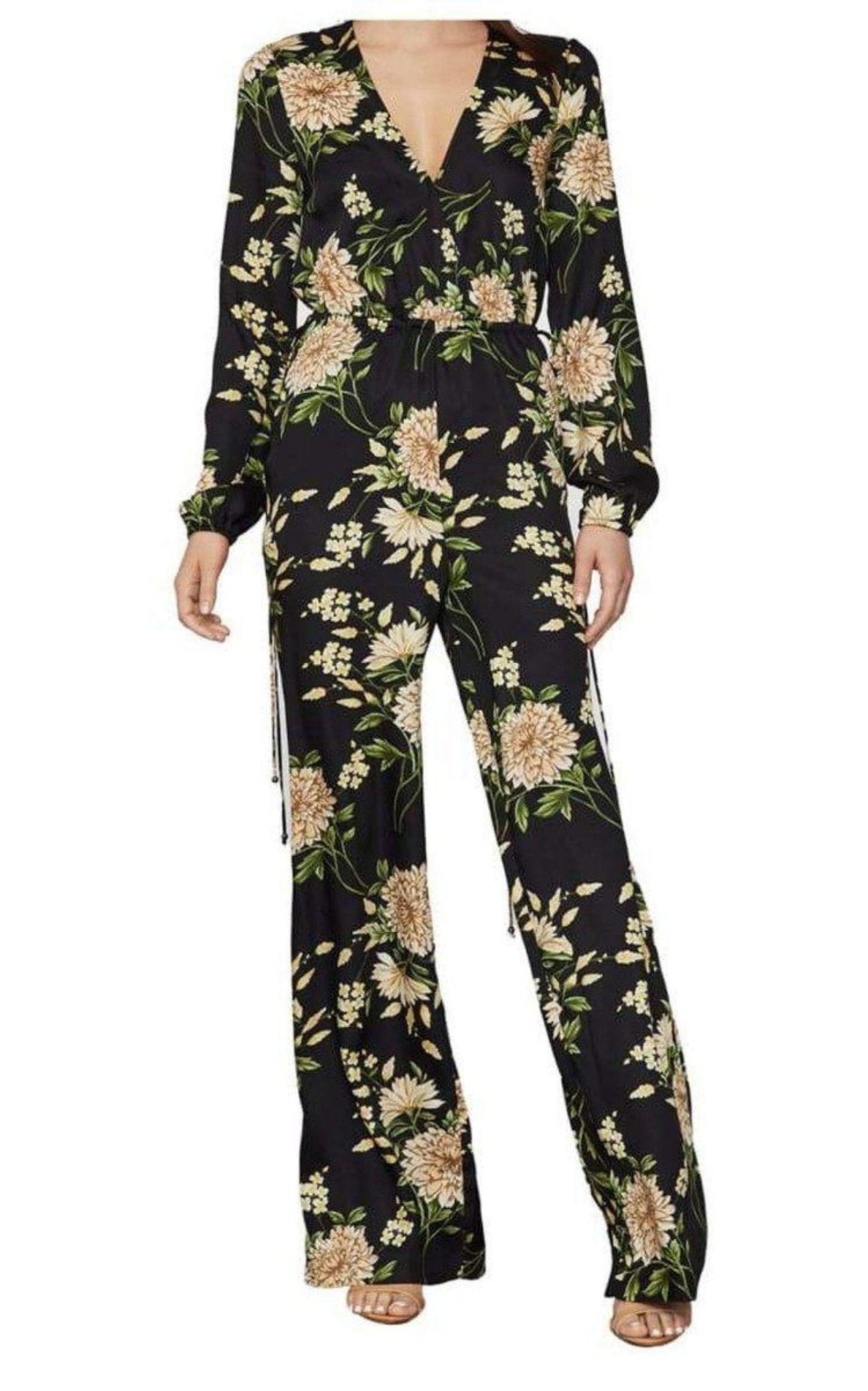 BCBGMAXAZRIA Garden Floral Wide - Leg Jumpsuit - Runway Catalog