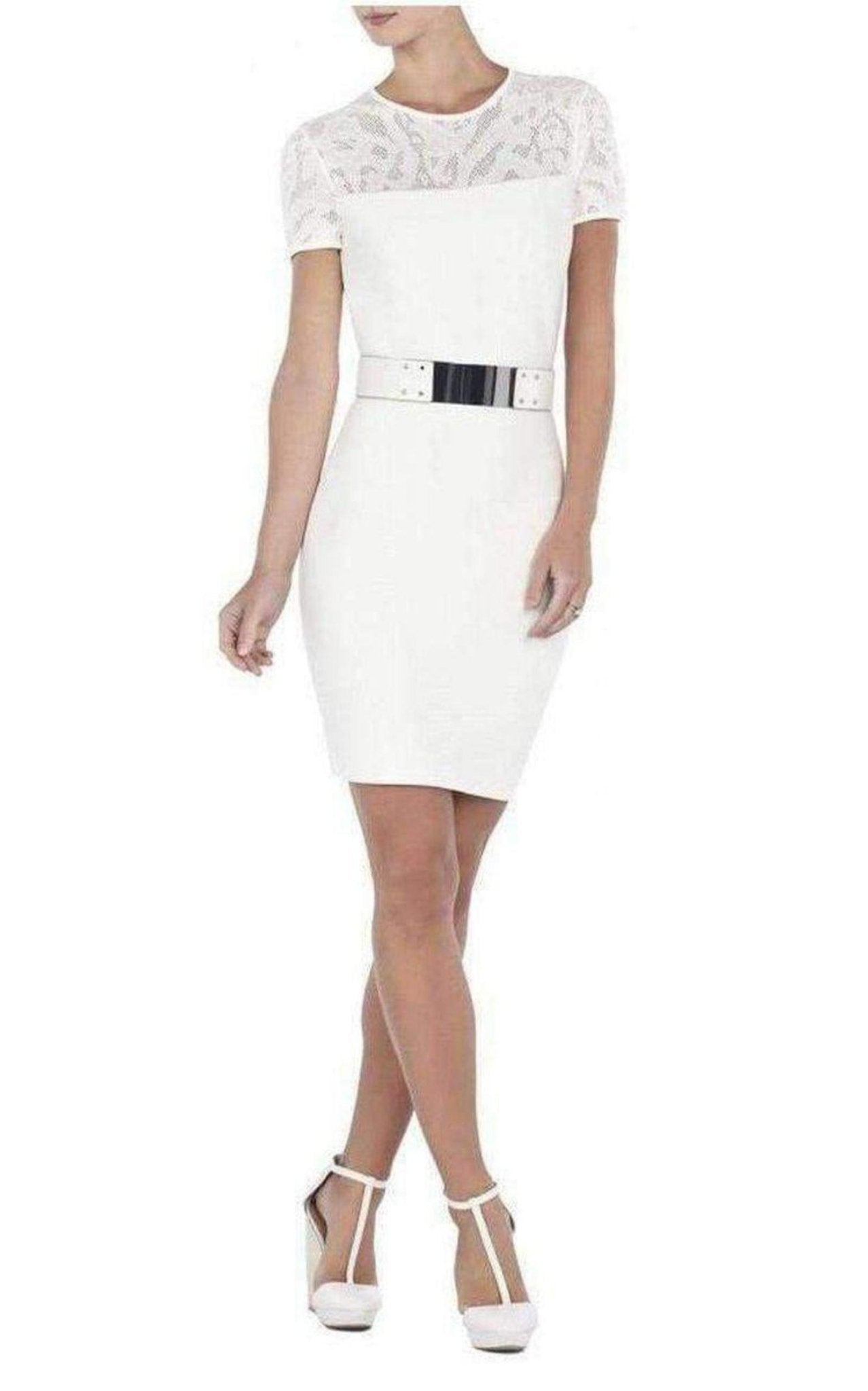 BCBGMAXAZRIA Gardenia Myley Pointelle Detail Dress - Runway Catalog