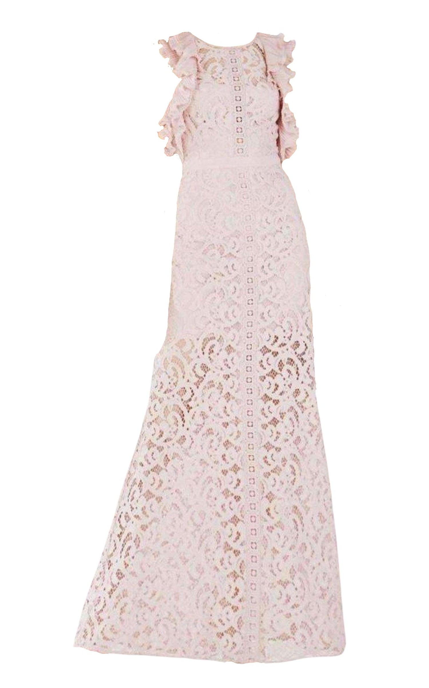 BCBGMAXAZRIA Geanna Lace Blocked Gown