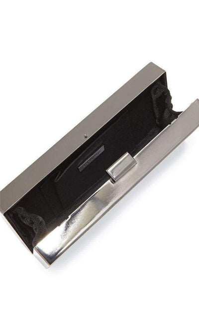 BCBGMAXAZRIA Gunmetal Ariana Rock Crystal Hard Clutch - Runway Catalog