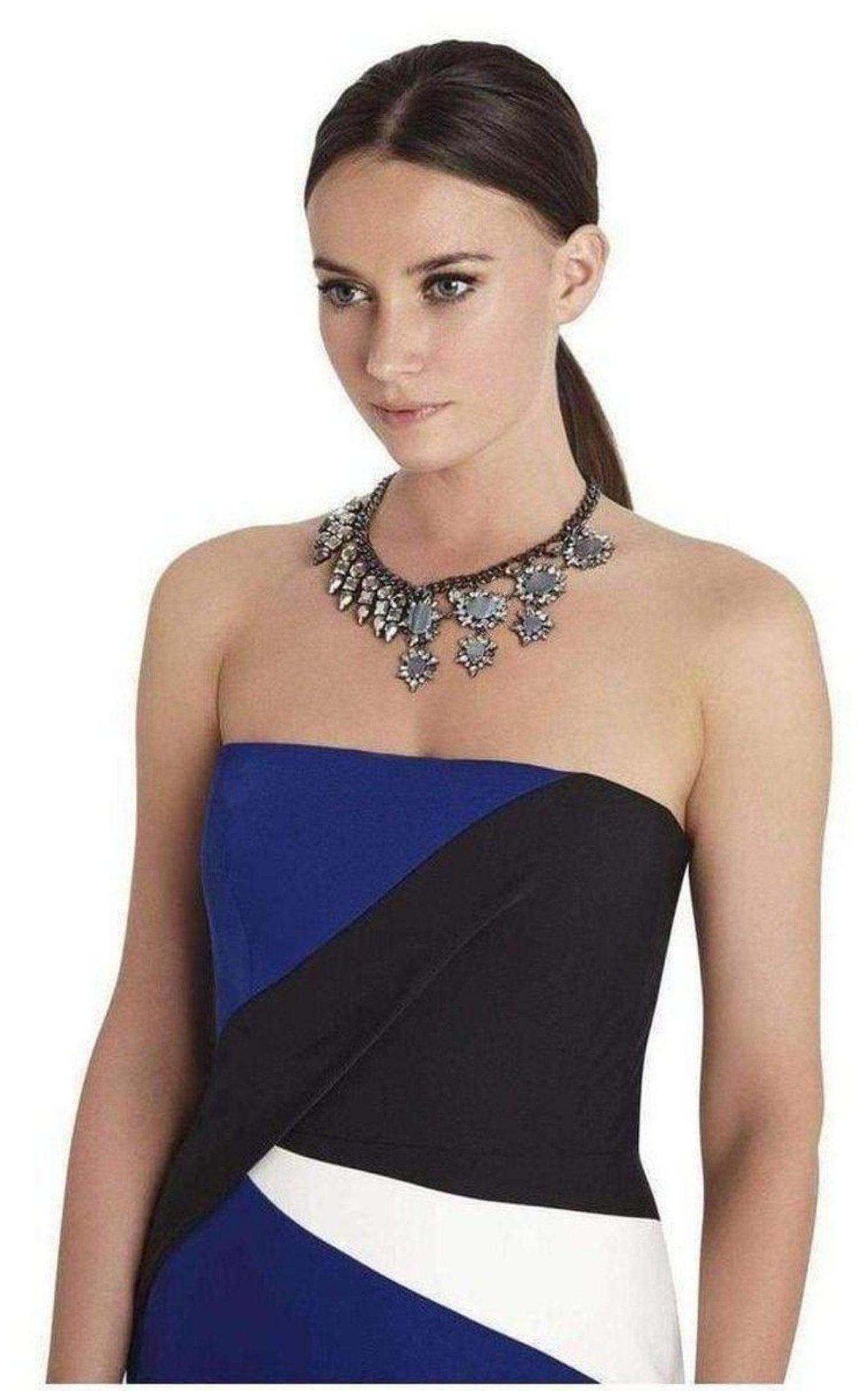 BCBGMAXAZRIA Half Gemstone Spiked Necklace - Runway Catalog