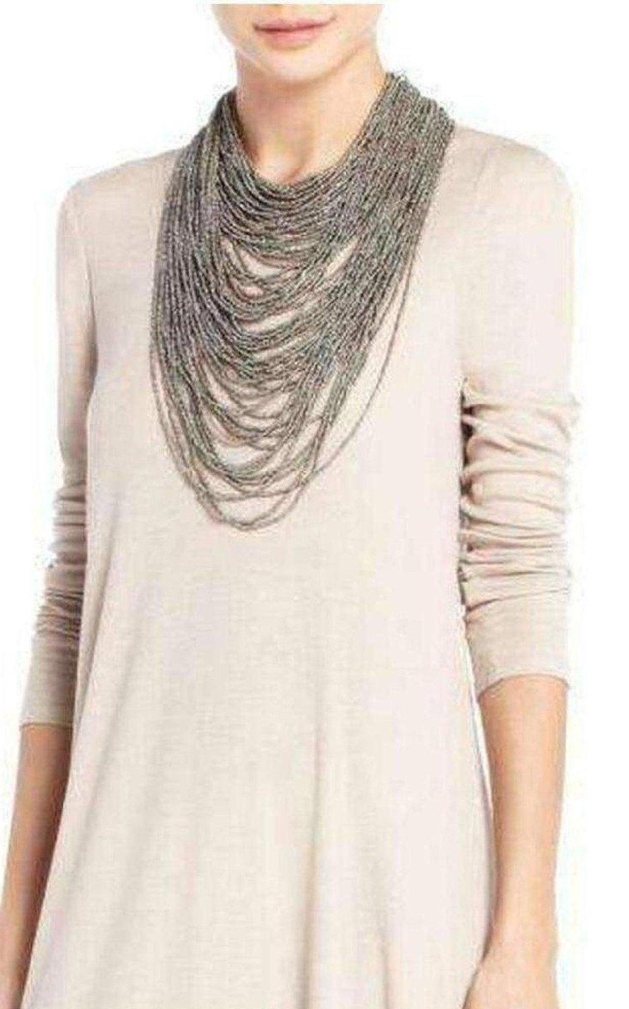 BCBGMAXAZRIA Hematit Seed Bead Necklace - Runway Catalog