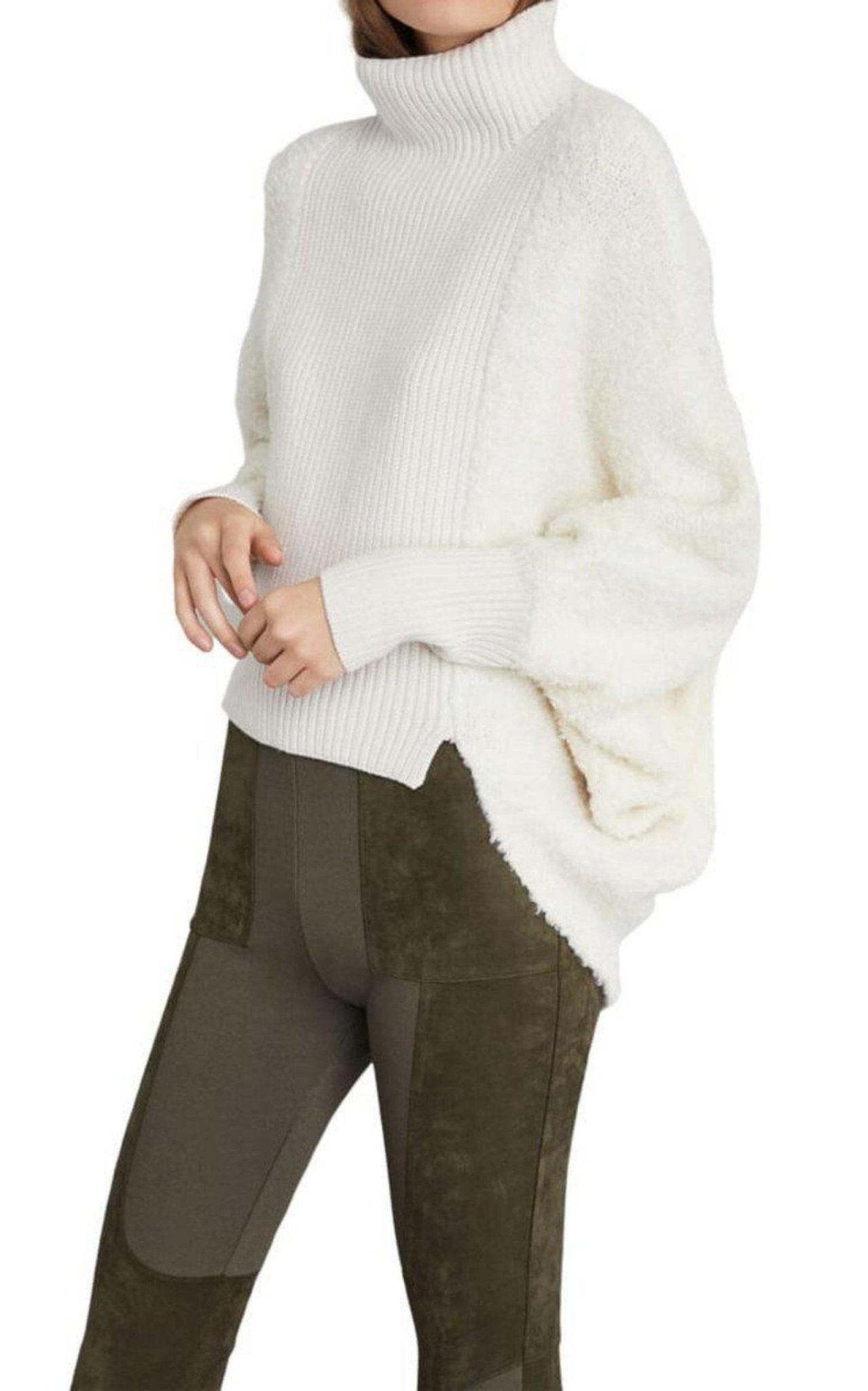 BCBGMAXAZRIA High - Low Turtleneck Merino Blend Sweater - Runway Catalog