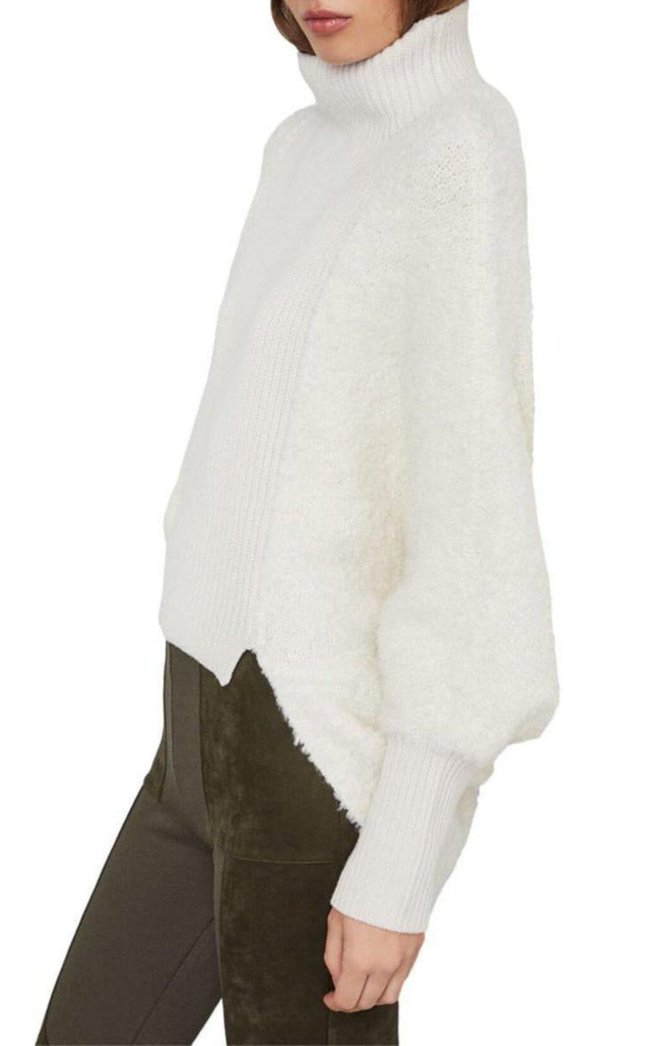 BCBGMAXAZRIA High - Low Turtleneck Merino Blend Sweater - Runway Catalog