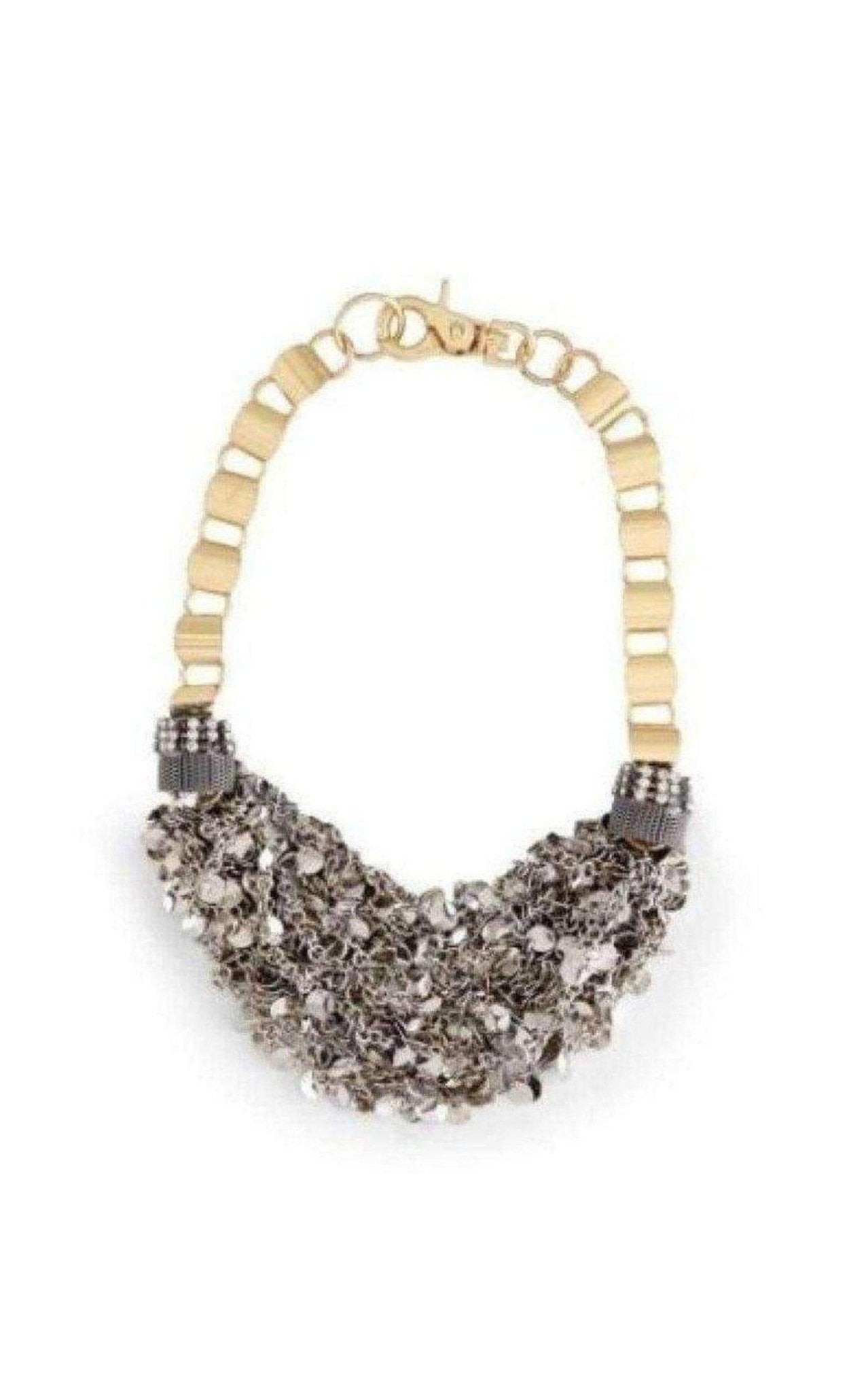 BCBGMAXAZRIA Inspired Gold Silver Mesh Necklace - Runway Catalog