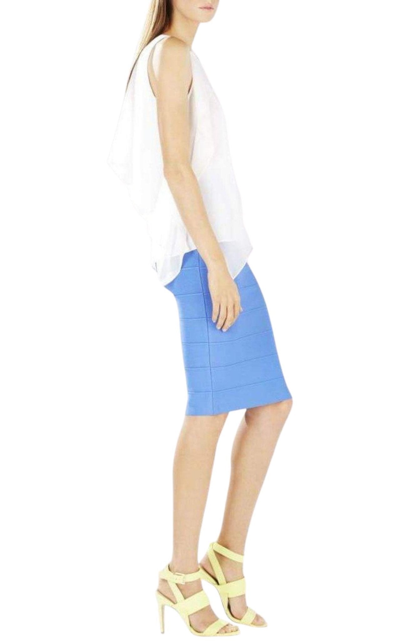 BCBGMAXAZRIA Ivorie Sleeveless Ruffle Top - Runway Catalog