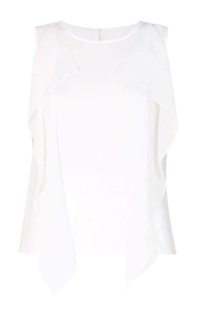 BCBGMAXAZRIA Ivorie Sleeveless Ruffle Top - Runway Catalog