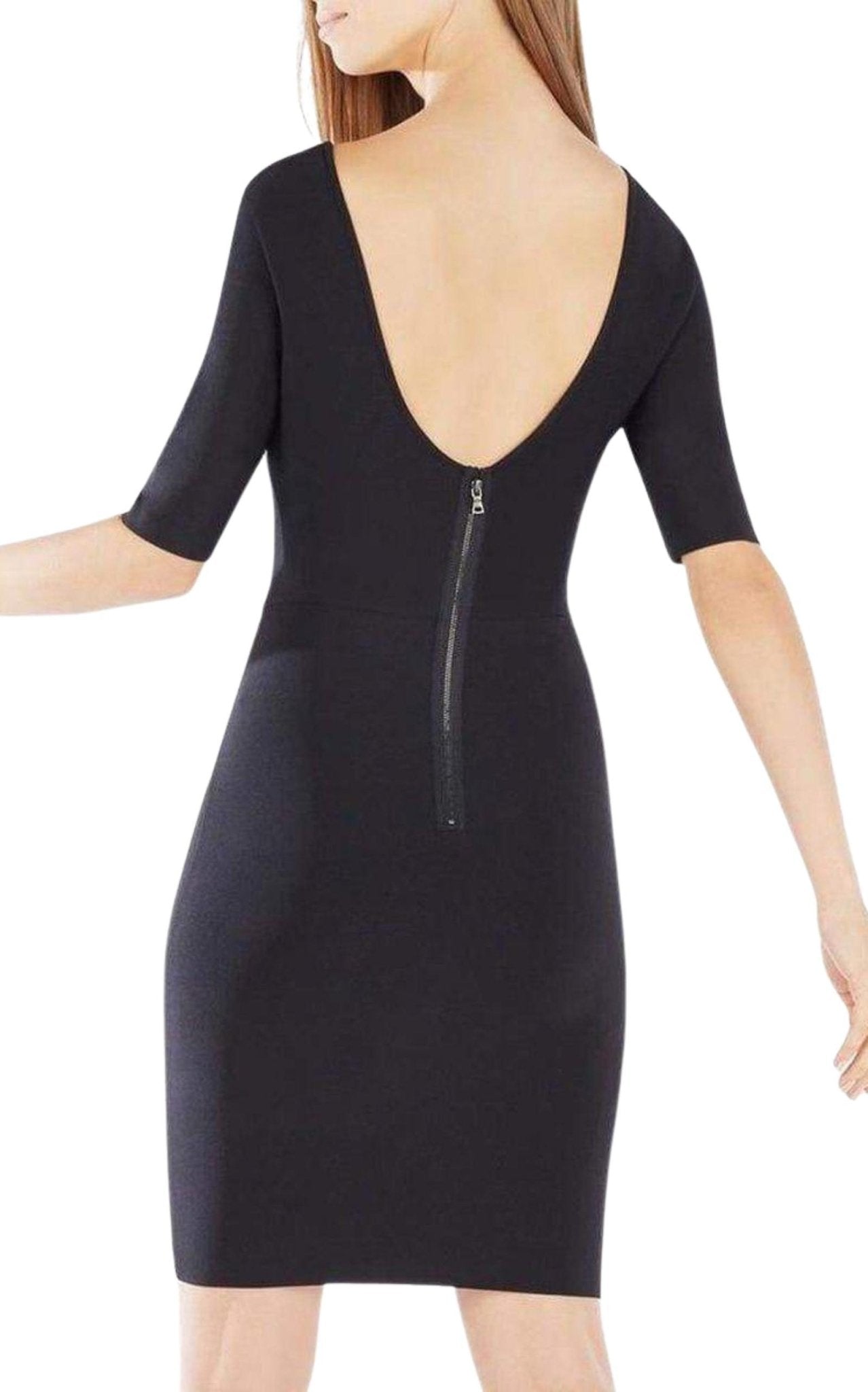 BCBGMAXAZRIA Jaydan Pointelle Trim Scoop - Back Dress - Runway Catalog
