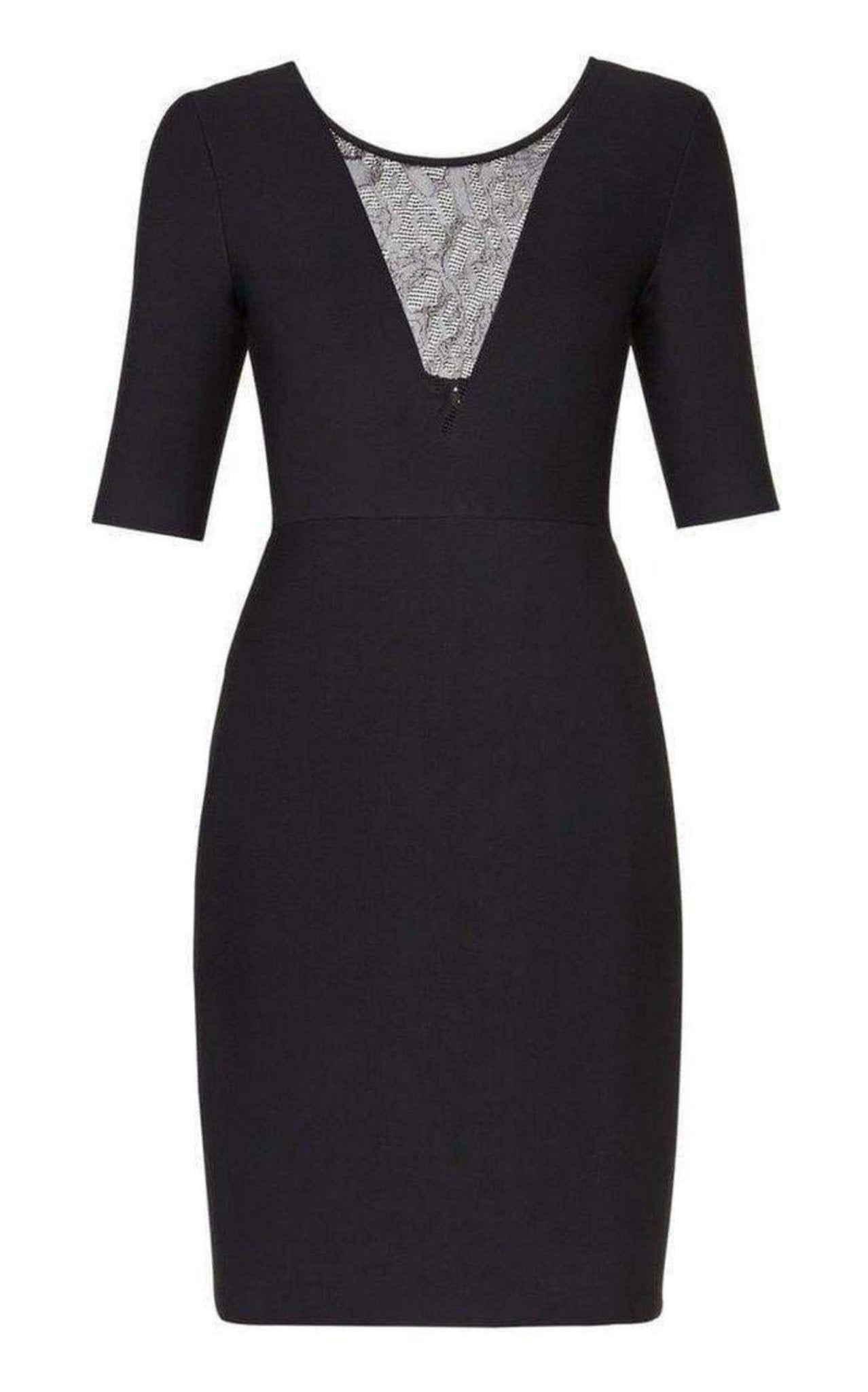 BCBGMAXAZRIA Jaydan Pointelle Trim Scoop - Back Dress - Runway Catalog