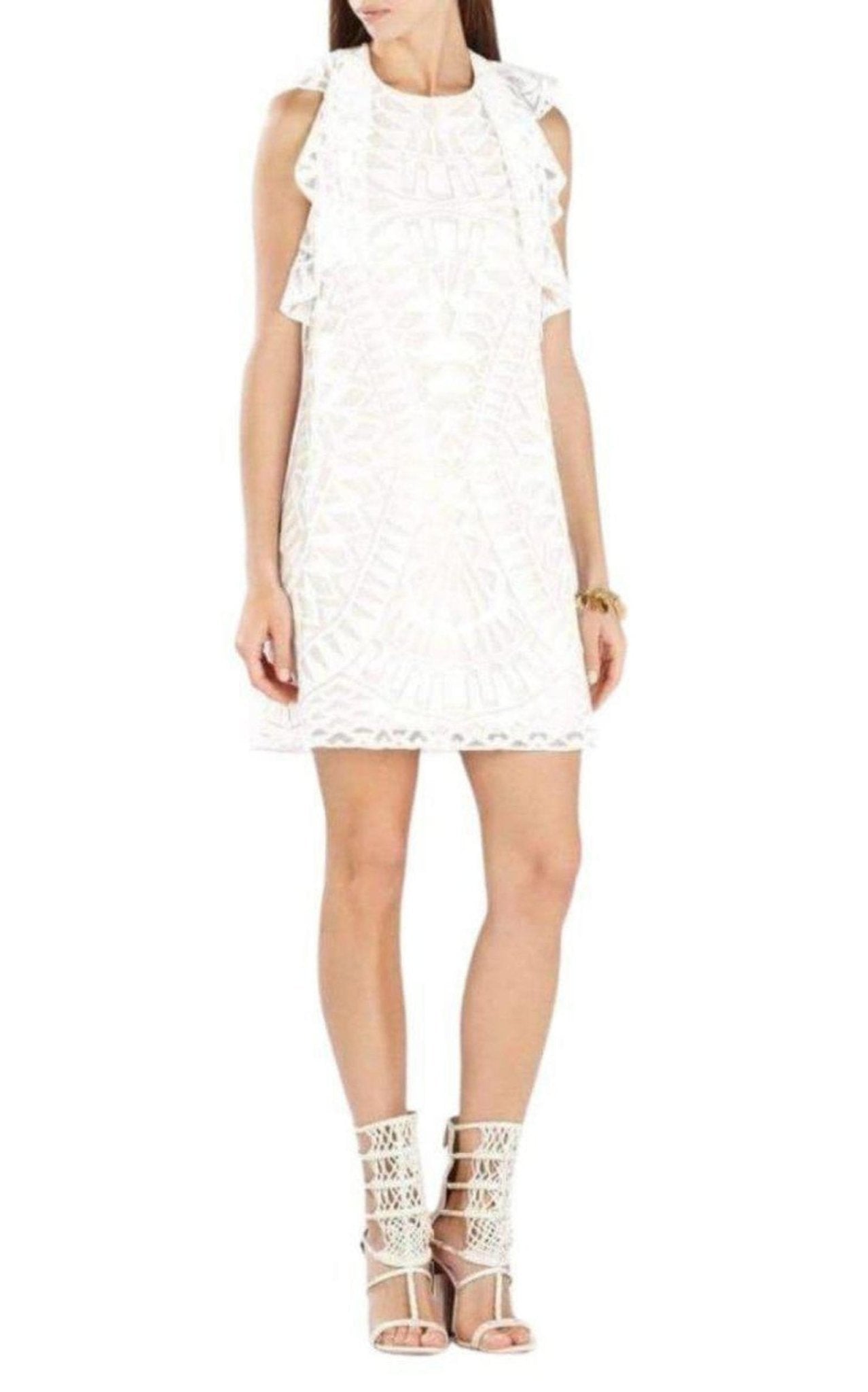 BCBGMAXAZRIA Jenni Ruffle - Shoulder Racerback Dress - Runway Catalog