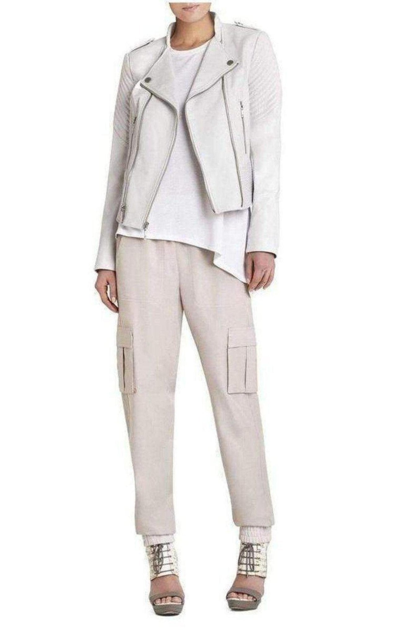 BCBGMAXAZRIA Jennifer Leather Asymmetrical Zipper Moto Jacket - Runway Catalog