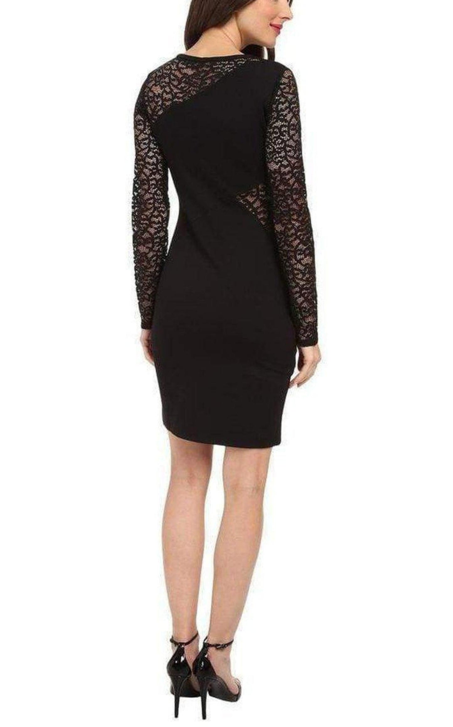 Jorden Lace-Contrast Body-Con Dress BCBGMAXAZRIA