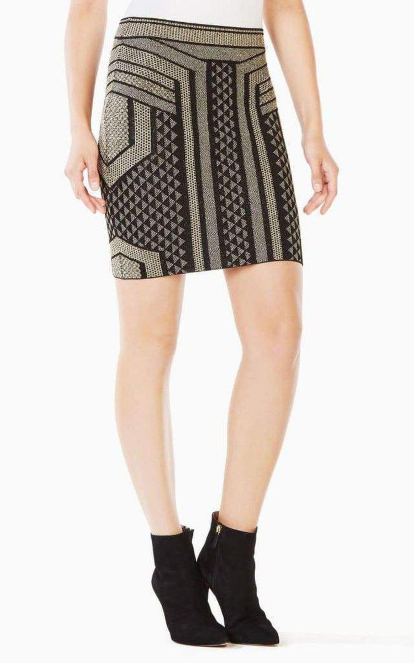 Josa Metallic Pencil Skirt BCBGMAXAZRIA