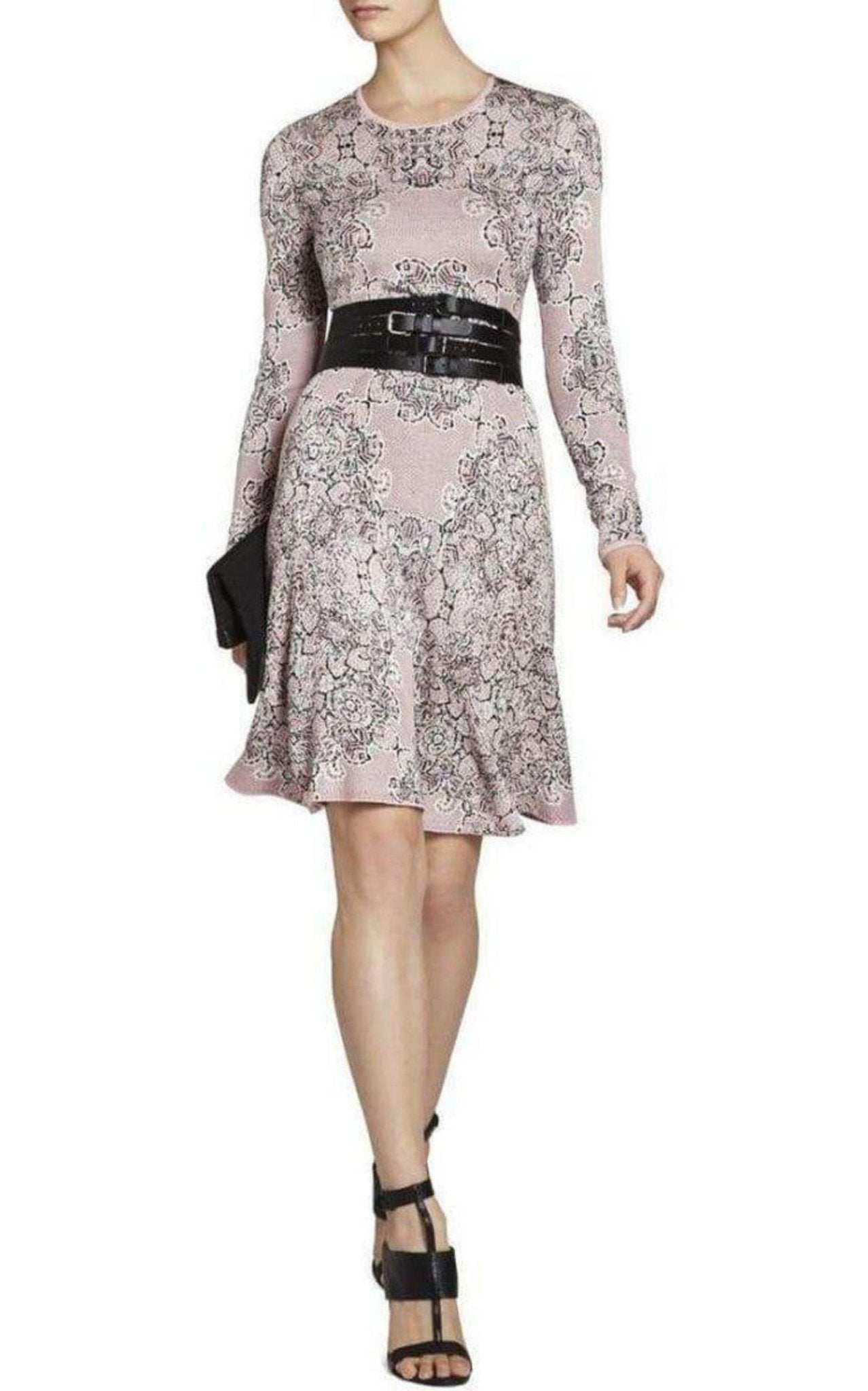 BCBGMAXAZRIA Julisa Geometric Jacquard Silk Dress - Runway Catalog