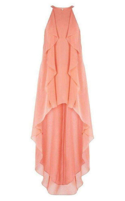 BCBGMAXAZRIA Kelsia Cascade Ruffle Halter Dress IQI66D43 - 6R3 - Runway Catalog