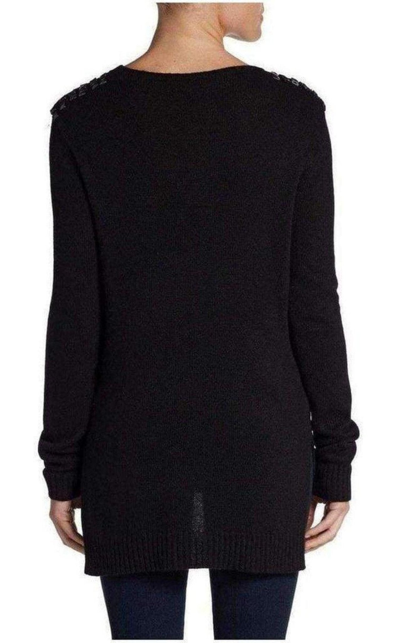 BCBGMAXAZRIA Keri Intarsia Studded Cashmere Blend Pullover - Runway Catalog