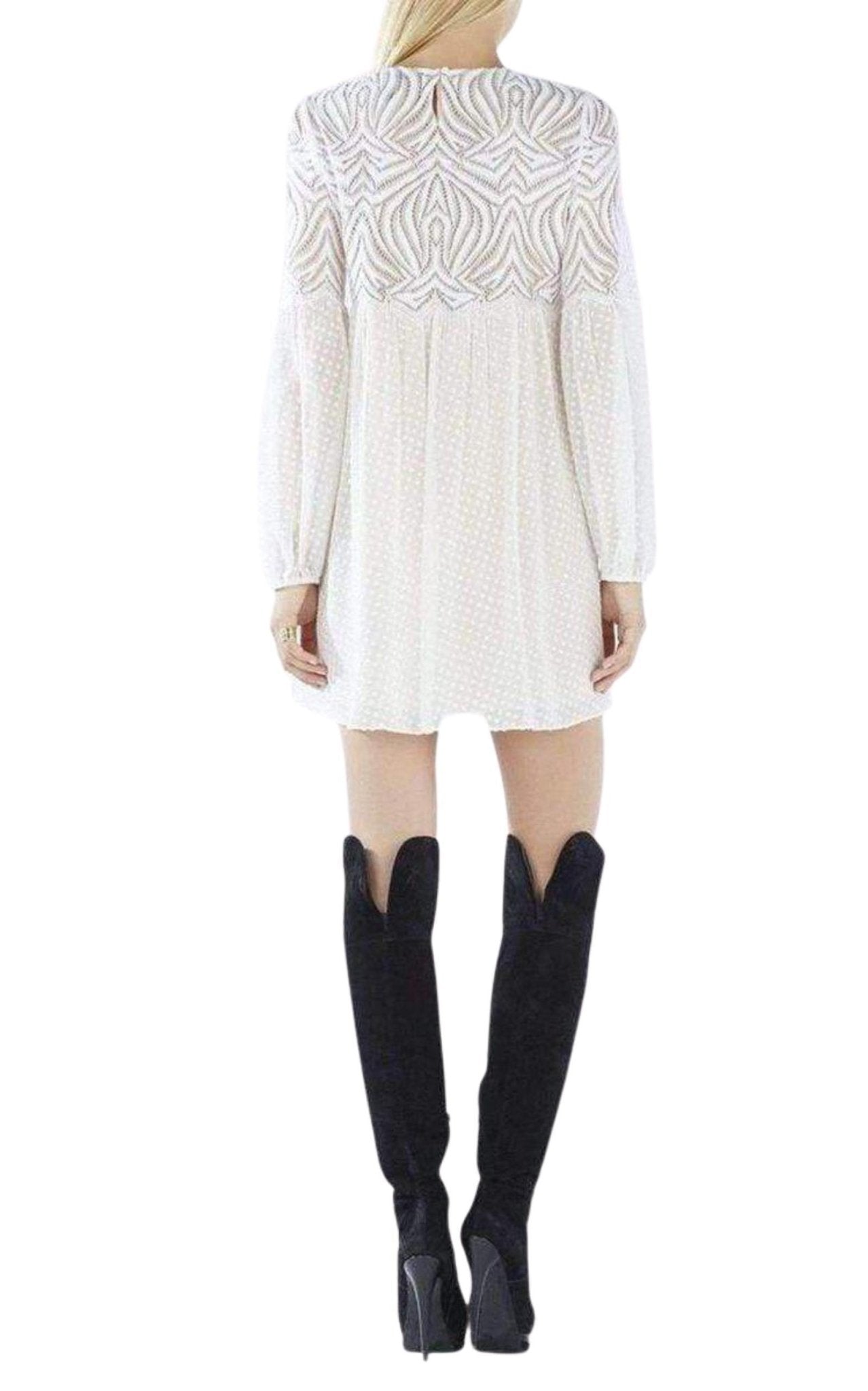 BCBGMAXAZRIA Kitra Lace Peasant Dress - Runway Catalog