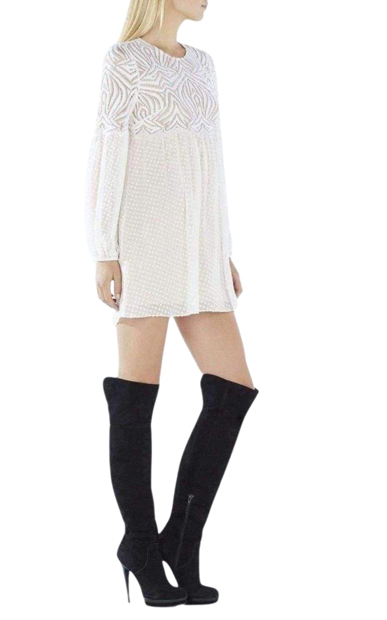 BCBGMAXAZRIA Kitra Lace Peasant Dress - Runway Catalog