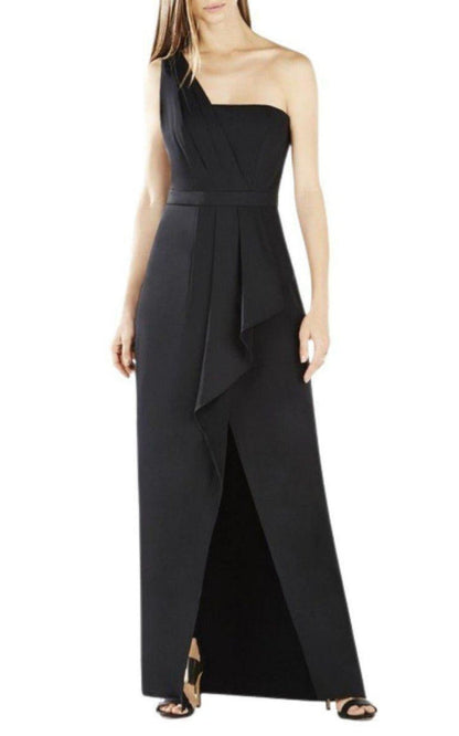 Kristine One-Shoulder Peplum Gown BCBGMAXAZRIA