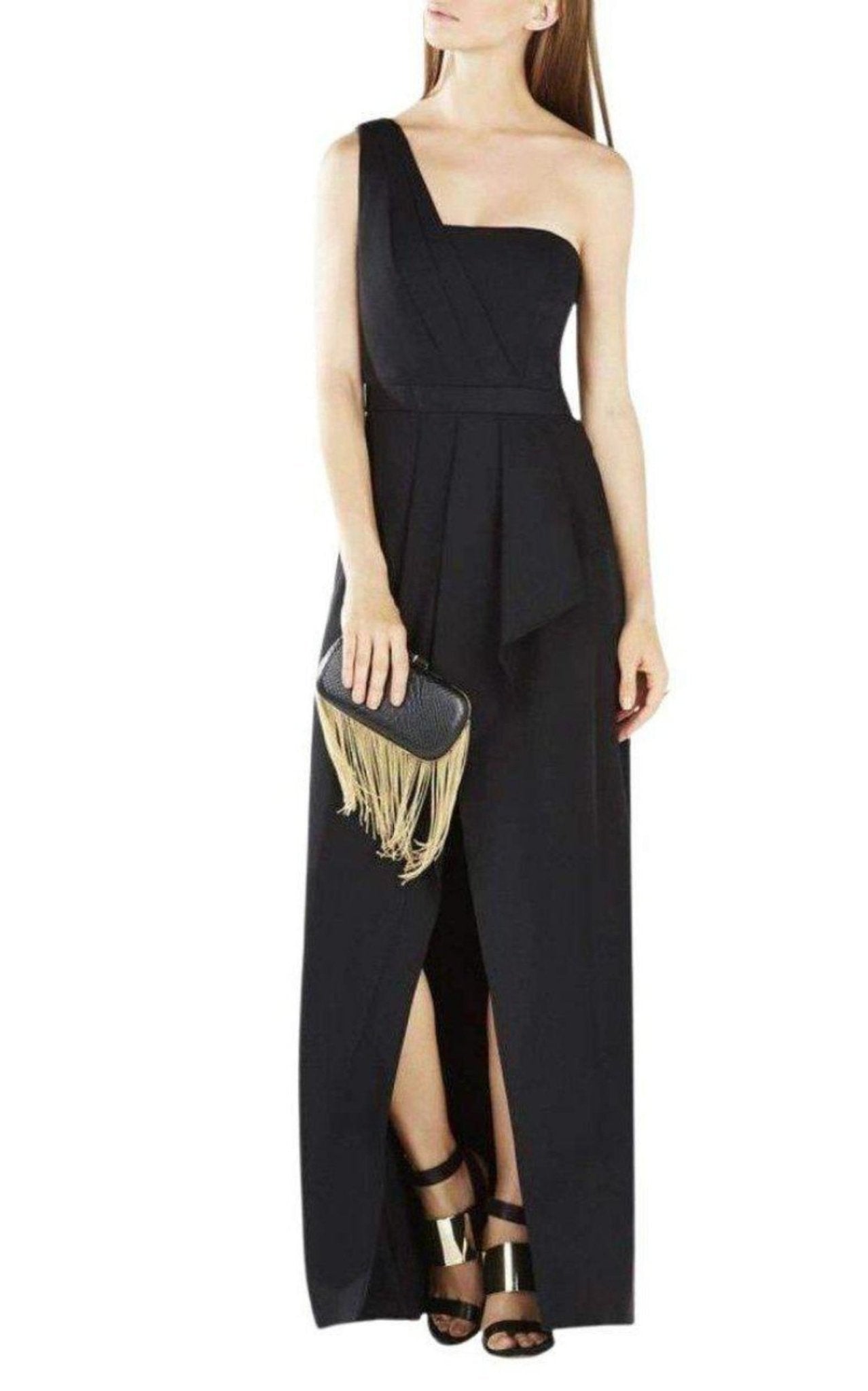 BCBGMAXAZRIA Kristine One - Shoulder Peplum Gown - Runway Catalog