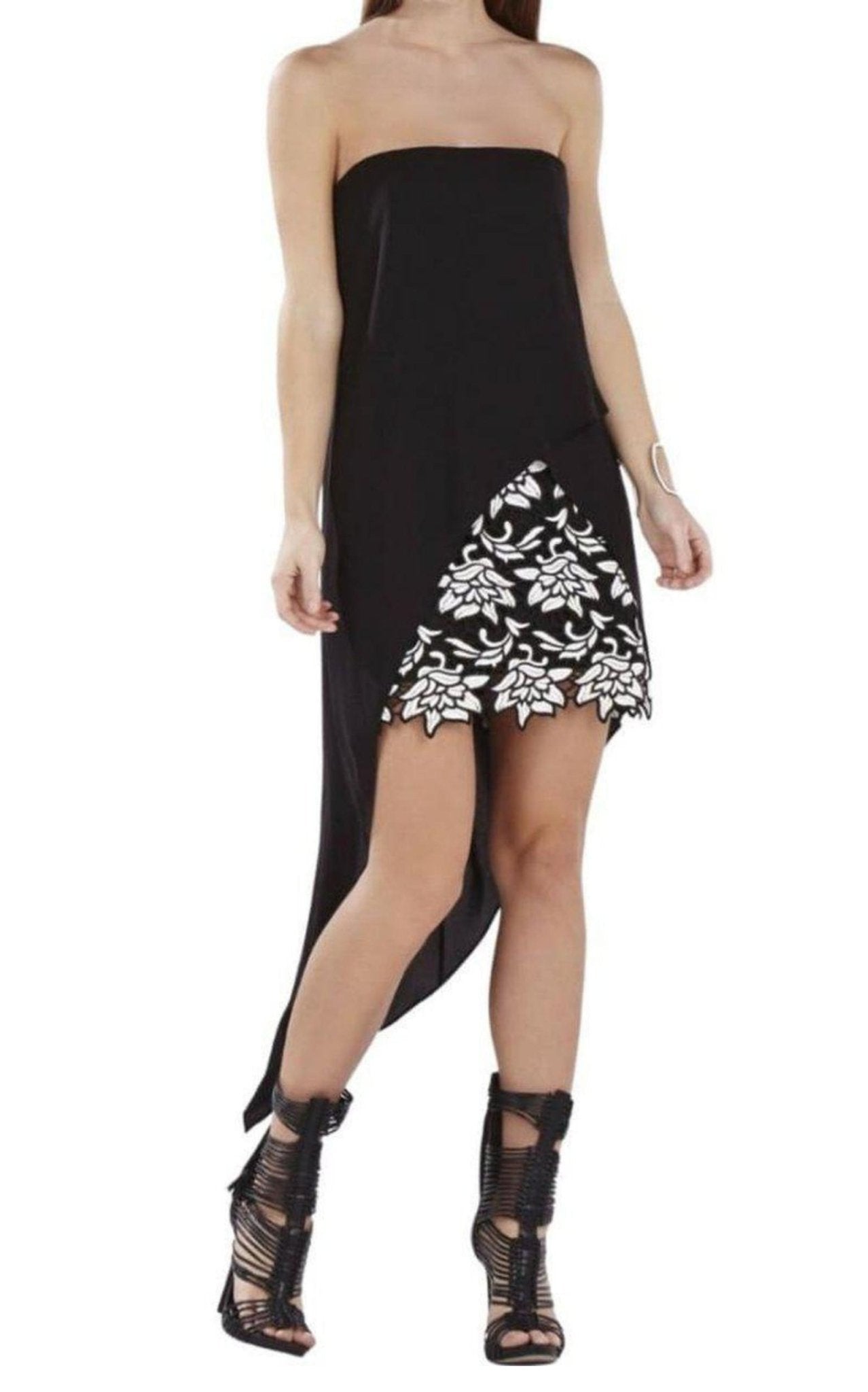 BCBGMAXAZRIA Krystin Strapless Asymmetrical Hem Dress - Runway Catalog