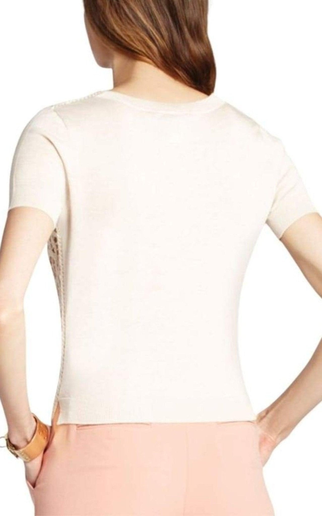 BCBGMAXAZRIA Lace Crochet Silk Blend Top - Runway Catalog