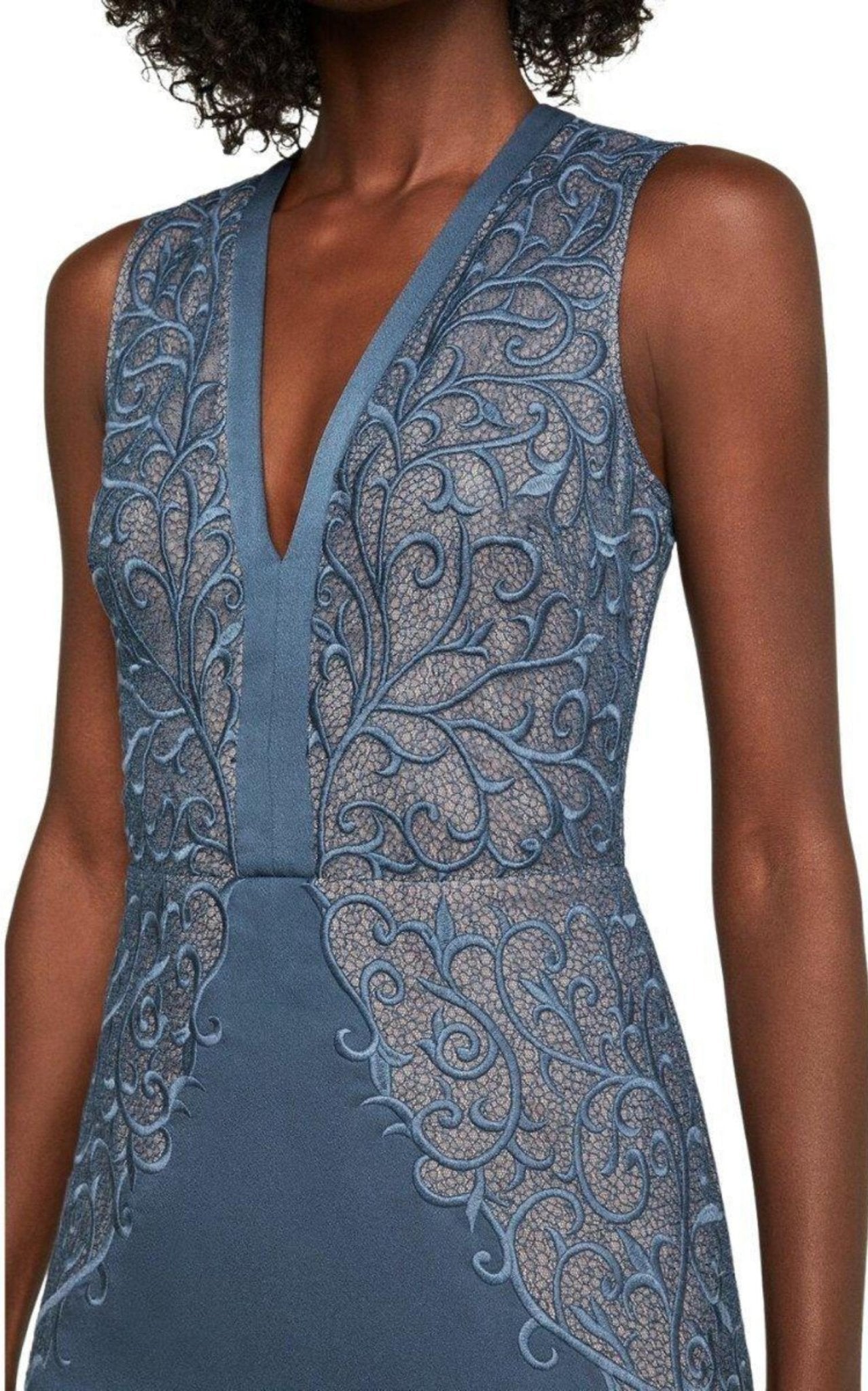 BCBGMAXAZRIA Lace Embroidered Satin Gown - Runway Catalog