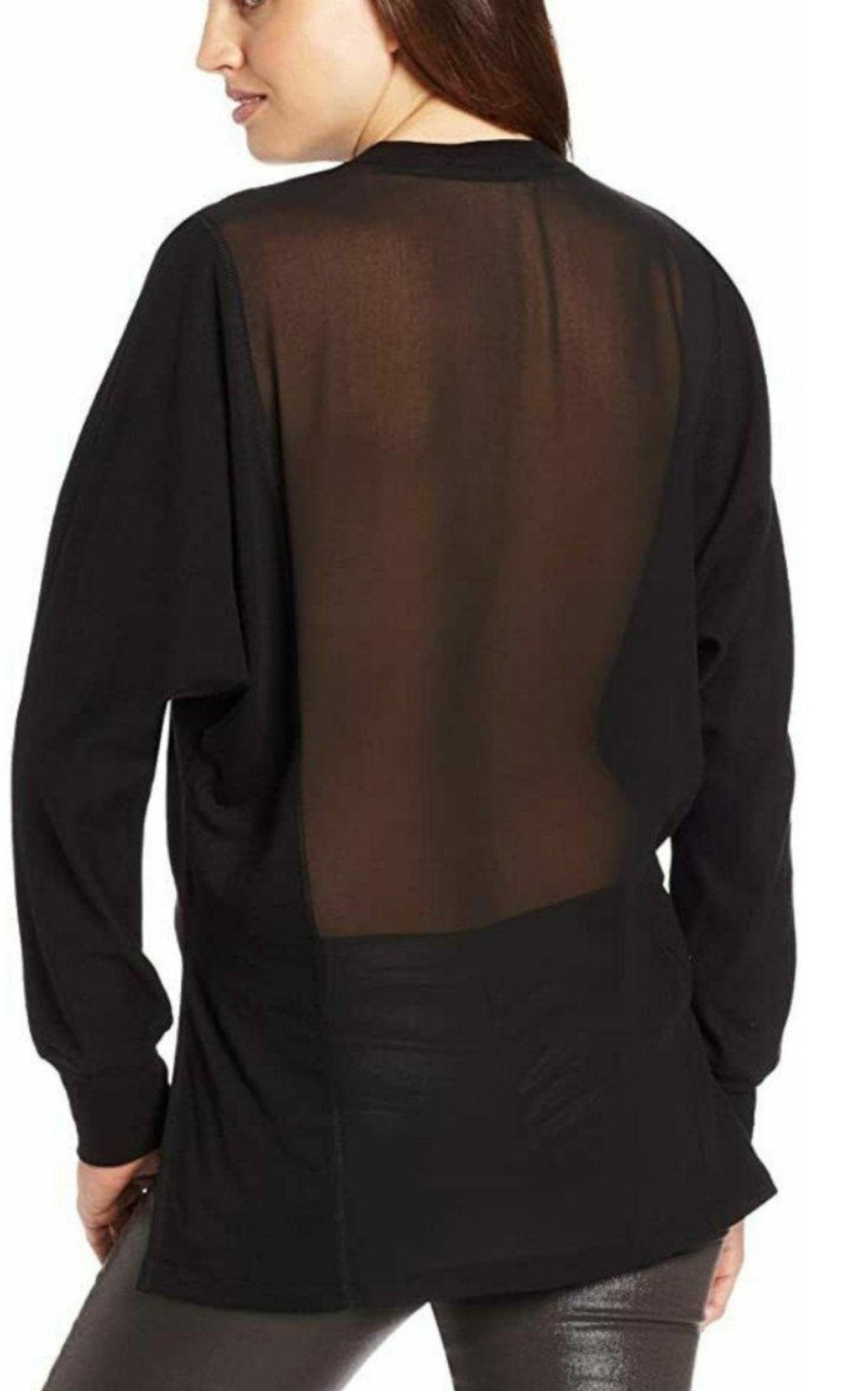 BCBGMAXAZRIA Lace Sheer Iza Long Sleeve Top - Runway Catalog