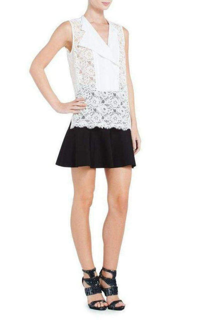 BCBGMAXAZRIA Layne Sleeveless Lace Top - Runway Catalog