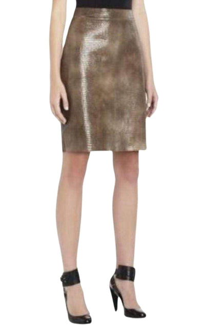 BCBGMAXAZRIA Leather Embossed Skirt - Runway Catalog