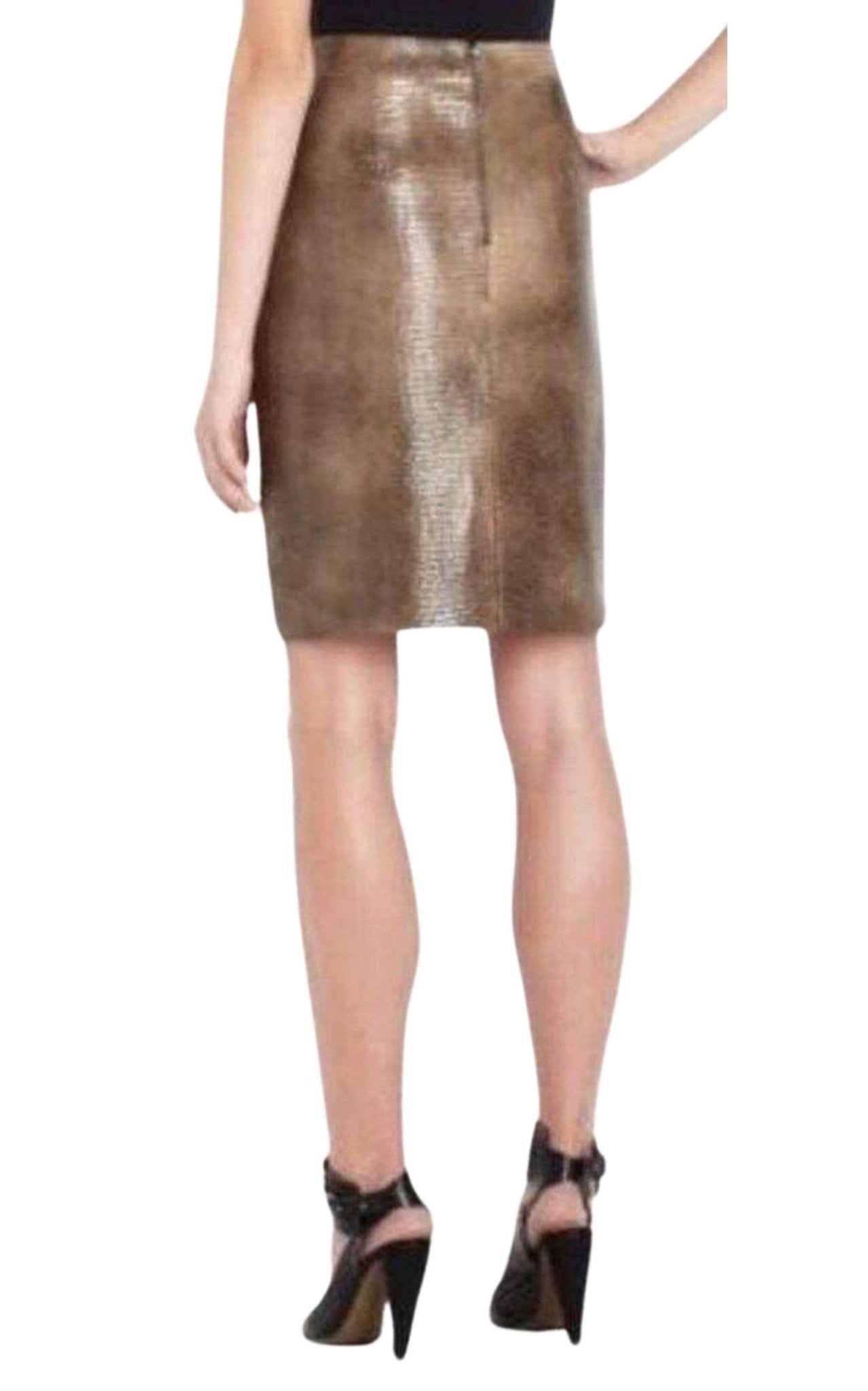 BCBGMAXAZRIA Leather Embossed Skirt - Runway Catalog