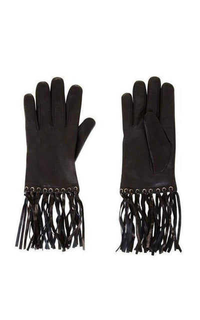 BCBGMAXAZRIA Leather Fringe Gloves - Runway Catalog