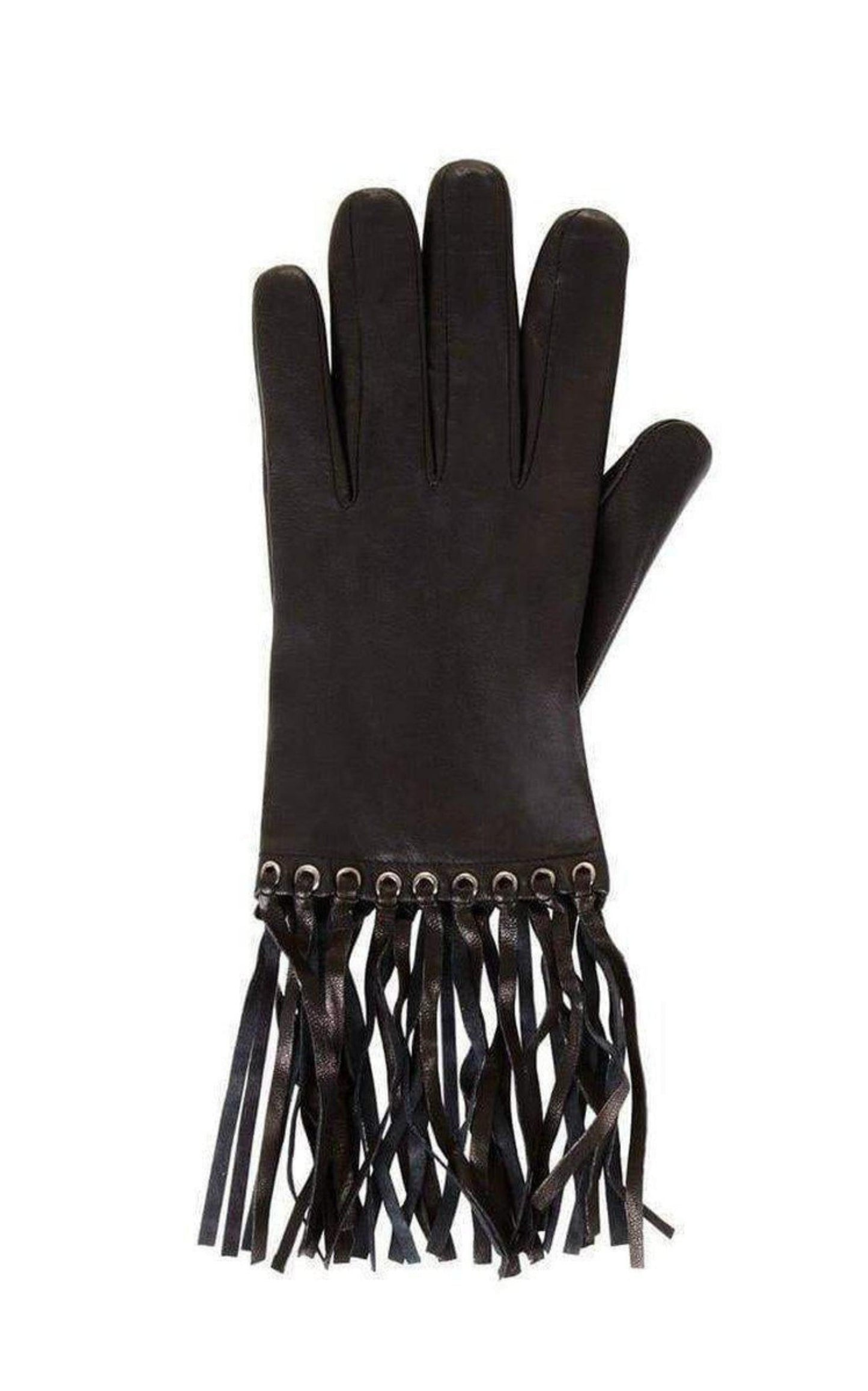 Leather Fringe Gloves BCBGMAXAZRIA