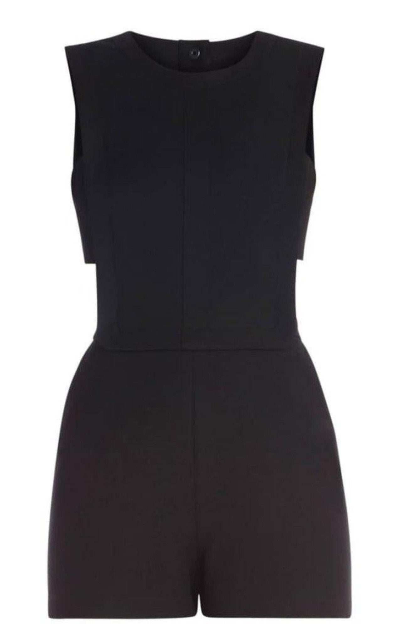 BCBGMAXAZRIA Leni Bib Front Black Romper - Runway Catalog
