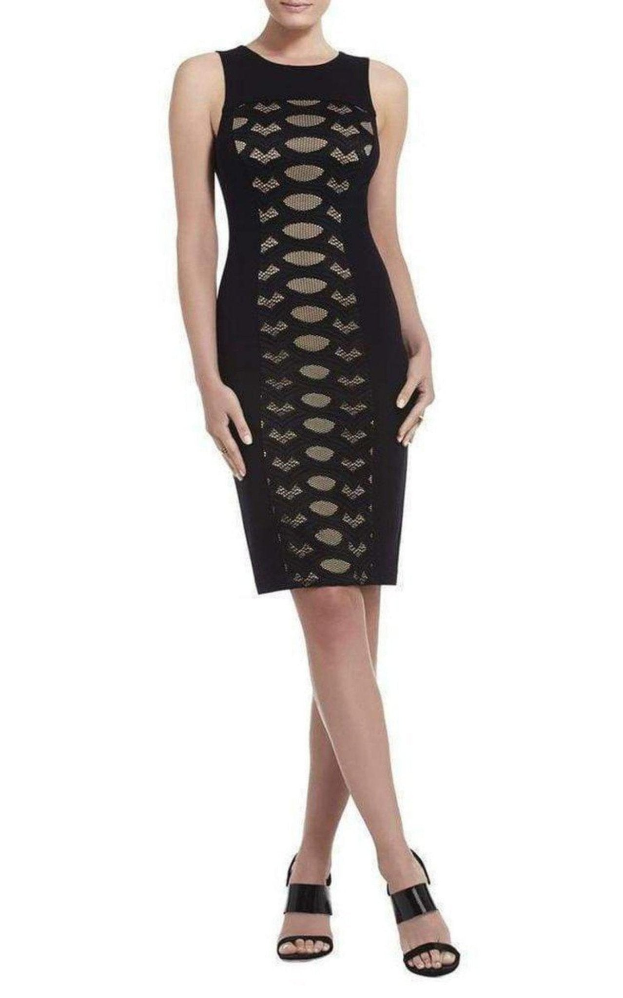 BCBGMAXAZRIA Leona Lace Dress with Contrast Ponte Dress - Runway Catalog